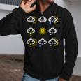 Weather Forecast Symbols Clouds Rain Sun Lightning Zip Up Hoodie