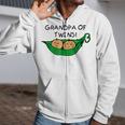 Two Peas In A Pod Grandpa Of Twins Zip Up Hoodie