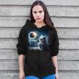 2024 Total Solar Eclipse Cat Wearing Glasses Totality Cat Zip Up Hoodie
