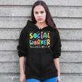 Advocate Support And Empower Social Worker Social Work Month Zip Up Hoodie