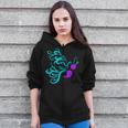 Suicide Prevention Awareness Ribbon Butterfly Zip Up Hoodie