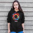 Texas Total Solar Eclipse 2024 Party Totality Tie Dye Zip Up Hoodie