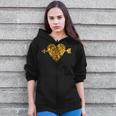 Valentines Day Gold Valentine Heart With Arrow Zip Up Hoodie