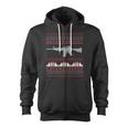 Ar-15 Machine Gun Ugly Christmas Sweater Zip Up Hoodie