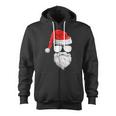 Christmas Santa Claus Face Sunglasses With Hat Beard Zip Up Hoodie