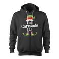 Cornhole Elf Group Christmas Pajama Party Zip Up Hoodie