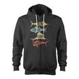 Vintage Saltwater Fishing Here Fishy-Fishy Zip Up Hoodie