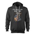 It's Past My Bedtime Skeleton Playing Guitar Zip Up Hoodie