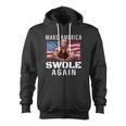 Mens Make America Swole Again Trump Lifting Zip Up Hoodie