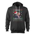 Merry Sniffmas Christmas Anti Biden Ugly Christmas Sweater Zip Up Hoodie