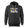 Proud Autism Papa Autism Awareness Family 2018 Zip Up Hoodie