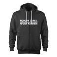 Retro Nobody Cares Work Harder Distressed Tshirt V2 Zip Up Hoodie