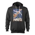 Retro Santa Claus Twas The Night Before Christmas Zip Up Hoodie