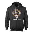 Solar Eclipse 2024 Goat Wearing Eclipse Glasses Zip Up Hoodie