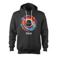 Texas Total Solar Eclipse 2024 Party Totality Tie Dye Zip Up Hoodie