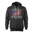 Thank You Veterans Day Honoring All Who Served Us Flag Zip Up Hoodie