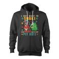 Vintage Smoke And Hang With My Pit Bull Smoker Weed Zip Up Hoodie