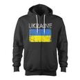 Vintage Ukraine Ukrainian Flag Pride Tshirt Zip Up Hoodie