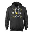 Weather Forecast Symbols Clouds Rain Sun Lightning Zip Up Hoodie