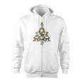 Dog Christmas Tree Holly Mistletoe Star Birth Jesus Savior Zip Up Hoodie