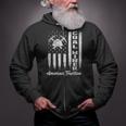 Coal Miner Usa Flag Patriotic Underground Mining Laborer Zip Up Hoodie