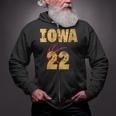 Iowa 22 Golden Yellow Sports Team Jersey Number Zip Up Hoodie