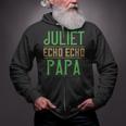 Juliet Echo Echo Papa Papa T-Shirt Father's Day Zip Up Hoodie