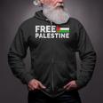 Palestine Flag Free Gaza Zip Up Hoodie
