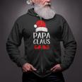 Papa Claus Grandpa Santa Claus Red Christmas Hat Zip Up Hoodie