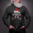 Pirate Christmas Jolly Roger Santa Hat Zip Up Hoodie