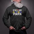 Proud Autism Papa Autism Awareness Family 2018 Zip Up Hoodie