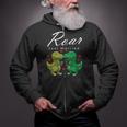 Roar Just Married Kissing Trex Valentines Day Honeymoon Zip Up Hoodie