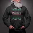 Santa's Electrician Ugly Christmas Sweater Zip Up Hoodie