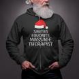 Santa's Favorite Massage Therapist Matching Family Xmas Zip Up Hoodie