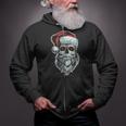 Skull Santa With Beard Skeleton Santa With Beard Zip Up Hoodie