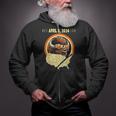 Solar Eclipse 2024 American Bison-Buffalo Solar Eclipse Zip Up Hoodie