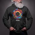 Texas Total Solar Eclipse 2024 Party Totality Tie Dye Zip Up Hoodie