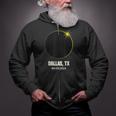 Total Solar Eclipse Dallas 2024 Texas Dallas Eclipse Zip Up Hoodie