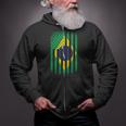 Vintage Flag Of Brazil Tshirt Zip Up Hoodie