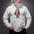 Santa Sloth Christmas Two Toed Mammal Holiday Zip Up Hoodie