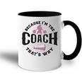 Cheerleader-Coach Anfeuern Weil Ich Der Coach Bin Deshalb Tasse Zweifarbig