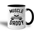 Damen Muscle Daddy Gewichtheber Skelett Langhantel Papa Workout Mit-Ausschnitt Tasse Zweifarbig