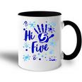 Hi Five Boy 5 Years Old Blue Fête D'anniversaire De Famille Accent Mug