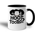 Hoot Tooted Lustiger Eulen-Spruch Papa Witz Tasse Zweifarbig