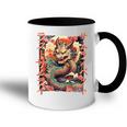 Rückenprint Samurai-Drachenkrieger Japanischer Ninja Kawaii Tasse Zweifarbig