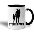 Stolzer Papa Sohn Und Tochterater Papi Tasse Zweifarbig