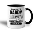 Vatertag Erstes Mal Papa 2024 Promoted To Daddy Est 2024 Raglan Tasse Zweifarbig