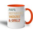 Bbq Papa Repariert Komöstet Und Grillt For Dad Tasse Zweifarbig