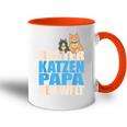 With Bester Katzenpapa Der Welt Tasse Zweifarbig