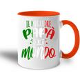 Bester Papa Der Welt Italian Italian Slogan Tasse Zweifarbig